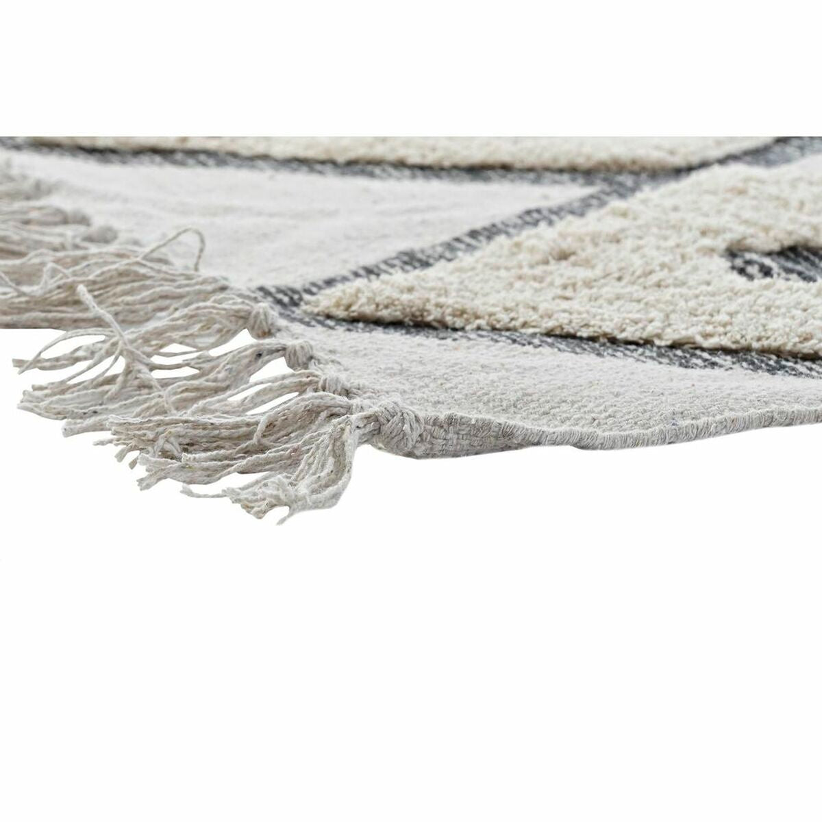 Alfombra de rombos beige, poliéster y algodón, 200 x 290 cm — imagen 2