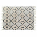 Alfombra de rombos beige, poliéster y algodón, 200 x 290 cm