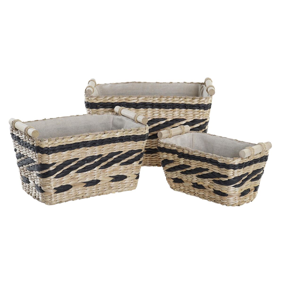 Juego de 3 cestas de fibra natural, 38 x 26 x 24 cm — imagen 2
