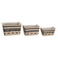Juego de 3 cestas de fibra natural, 38 x 26 x 24 cm