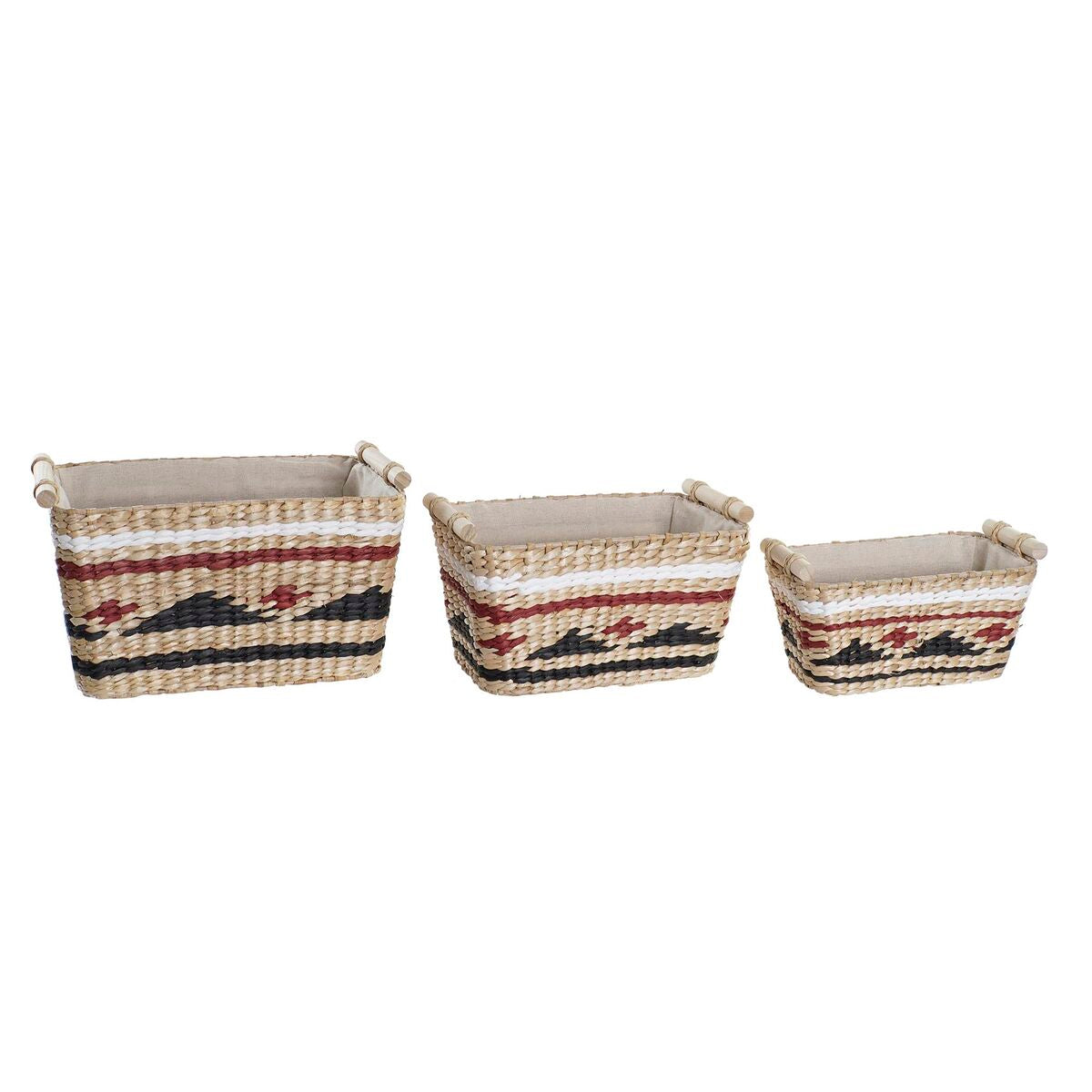 Juego de 3 cestas de fibra natural, 39 x 27 x 24 cm