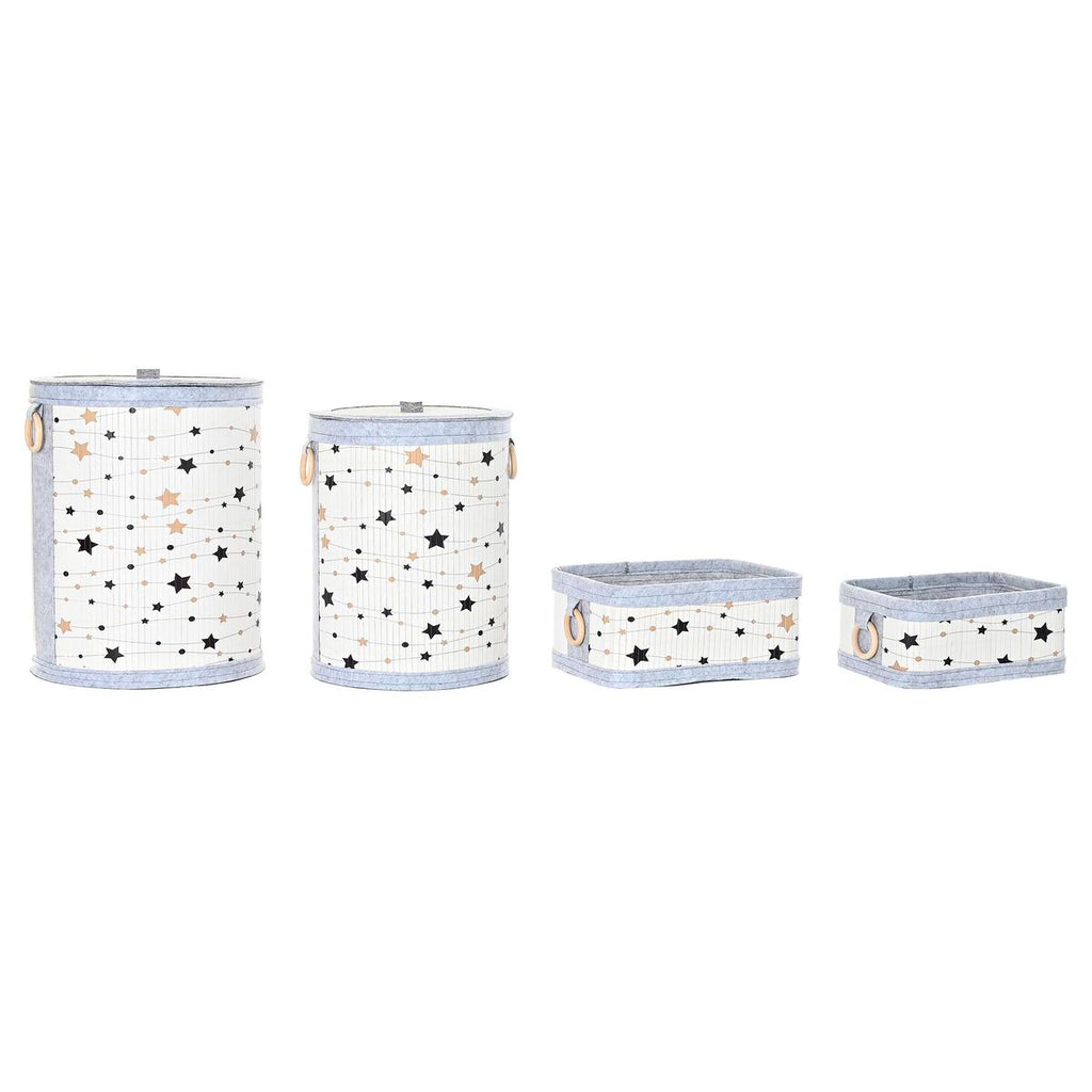 Juego de 4 cajas de bambú con motivo de estrellas — imagen 3