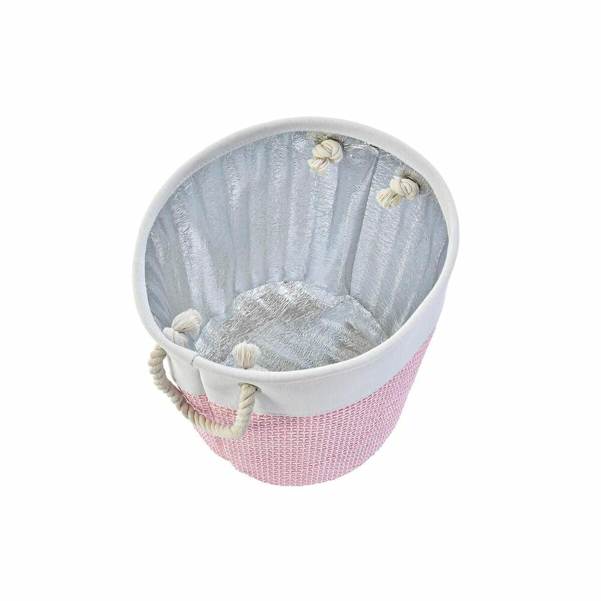 Juego de 3 cestas de poliéster blanco, rosa y lila (2 unidades) — imagen 3
