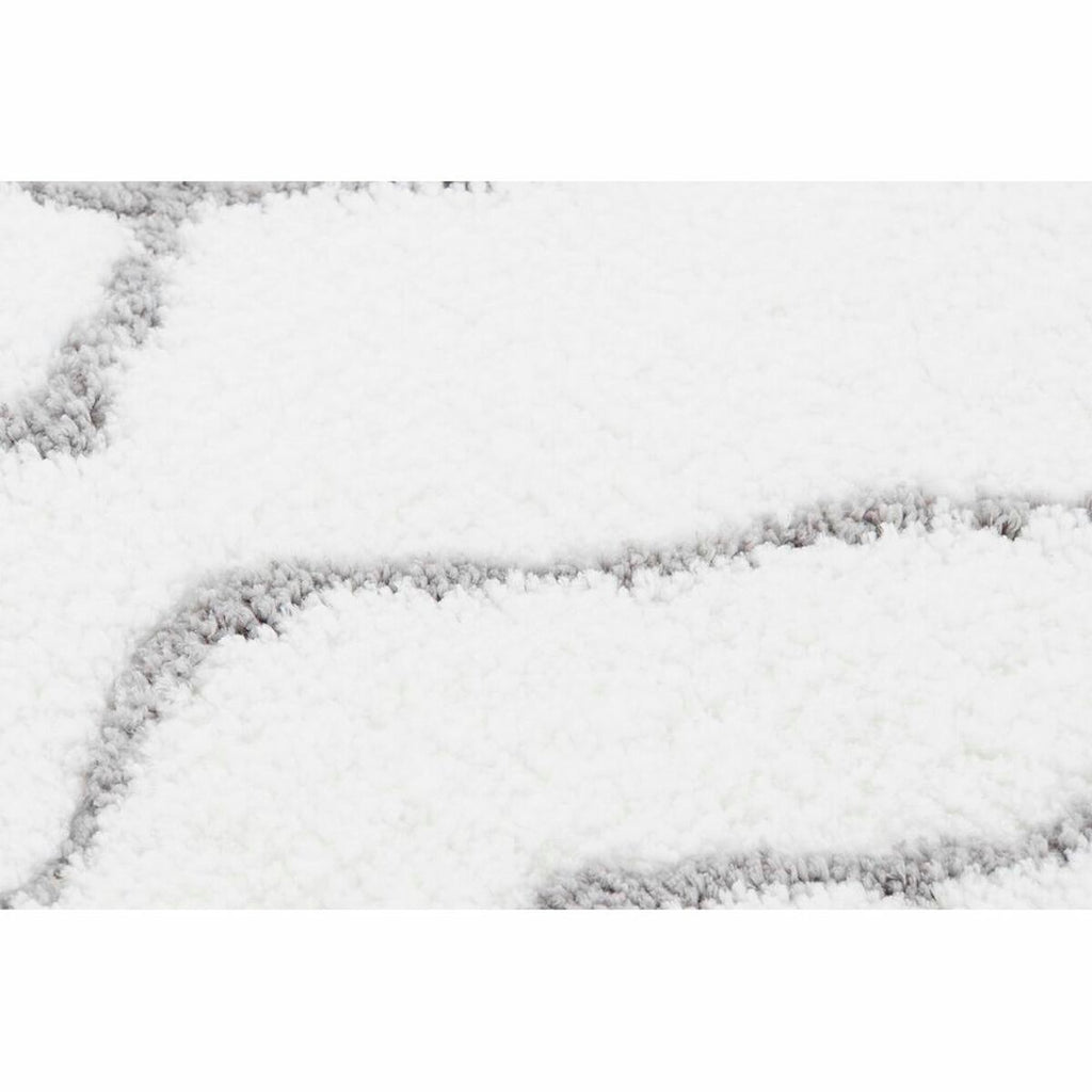 Alfombra scandi con rombos, blanco y gris, 120 x 180 cm — imagen 3