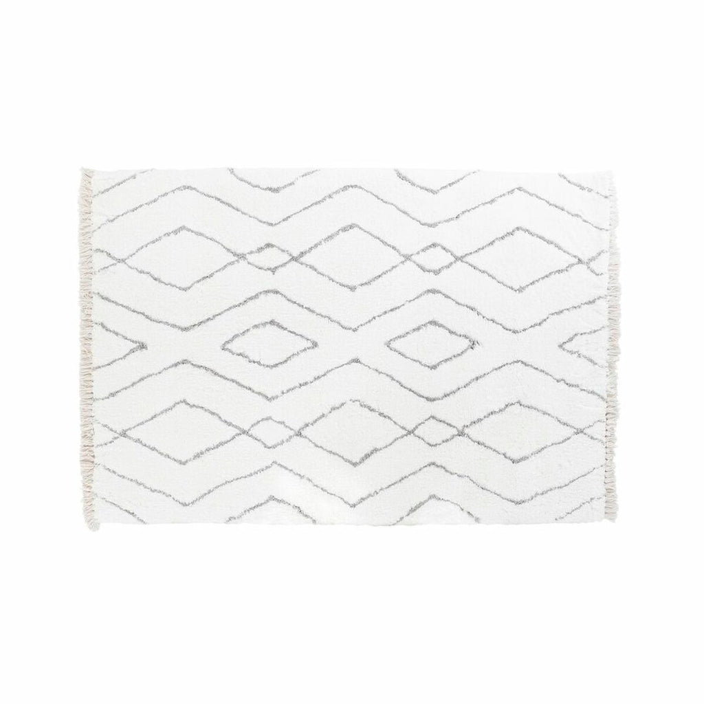 Alfombra scandi con rombos, blanco y gris, 120 x 180 cm