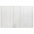Alfombra de poliéster con estampado Ikat, beige y blanco, 200 x 290 cm