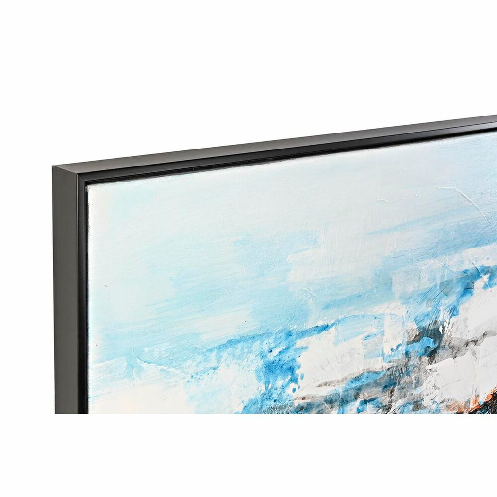 Cuadro lienzo cuadrado pintado a mano en azul y negro — imagen 2