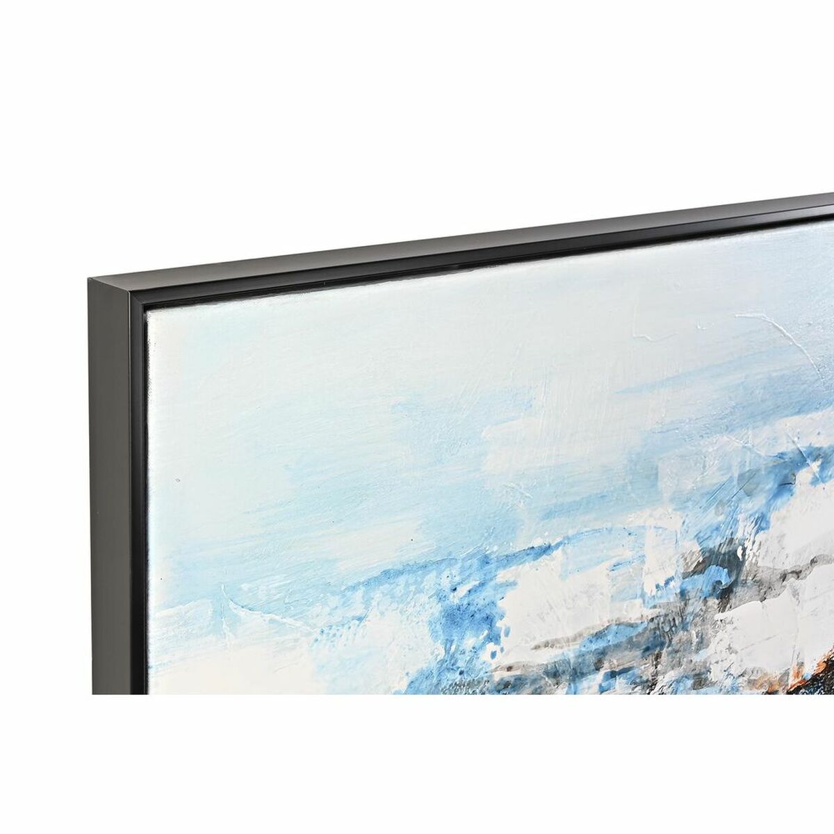 Cuadro lienzo cuadrado pintado a mano en azul y negro — imagen 2