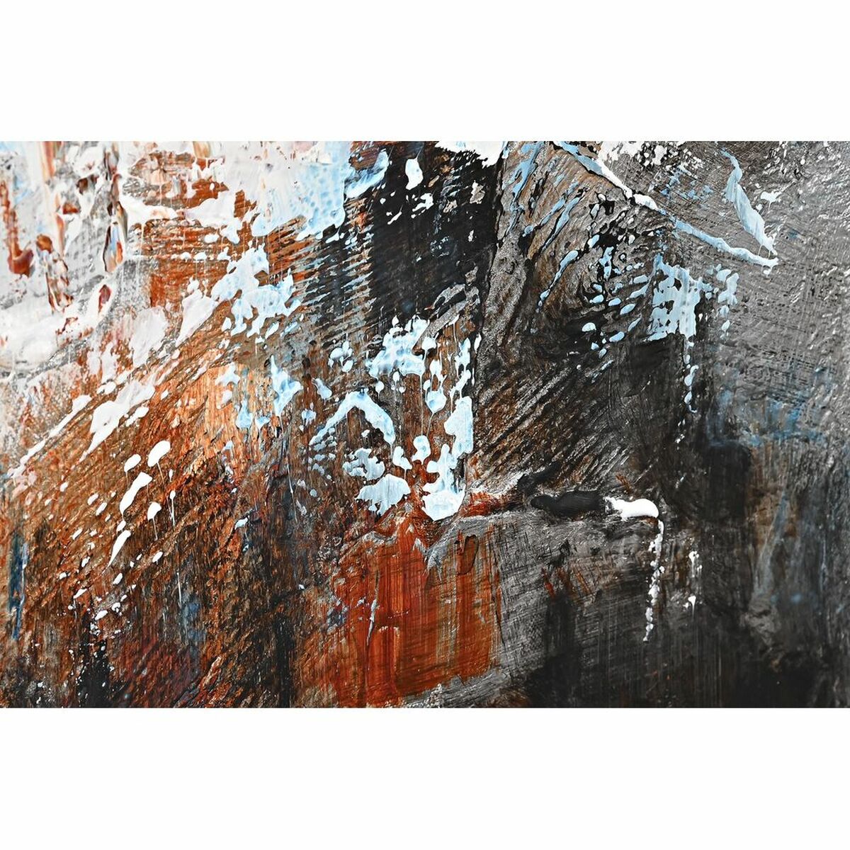 Cuadro lienzo cuadrado pintado a mano en azul y negro — imagen 3