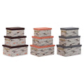 Set de 3 cajas organizadoras apilables marrón, gris y naranja