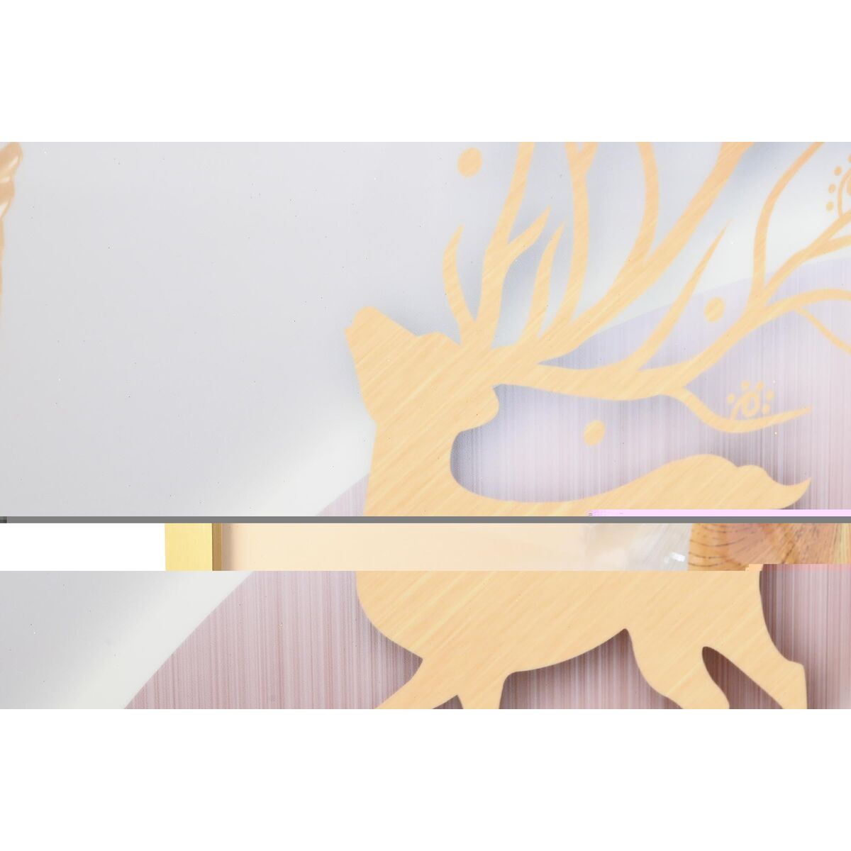 Cuadro glamour gris y dorado, hoja de planta, 80 x 3 x 160 cm — imagen 2