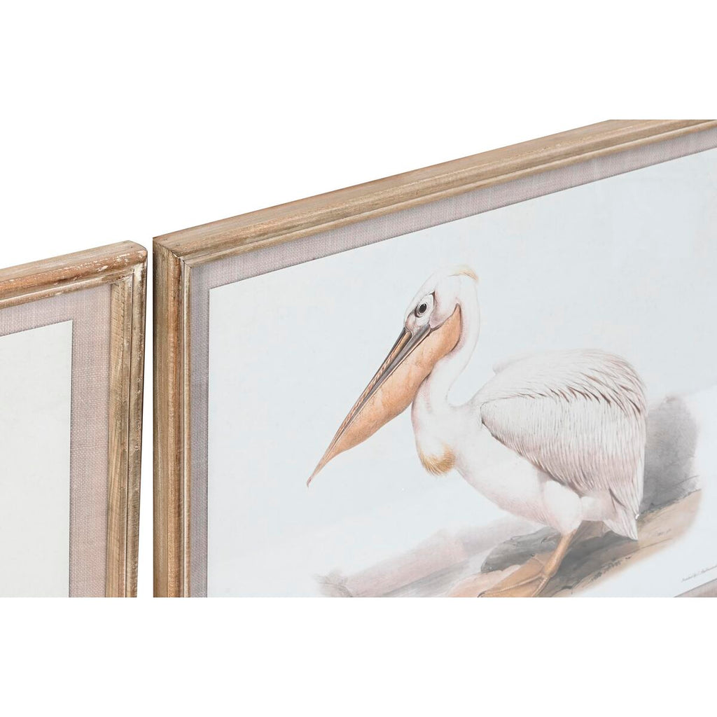Cuadro tradicional con pájaros, cristal y abeto, 70 x 2,5 x 50 cm — imagen 2