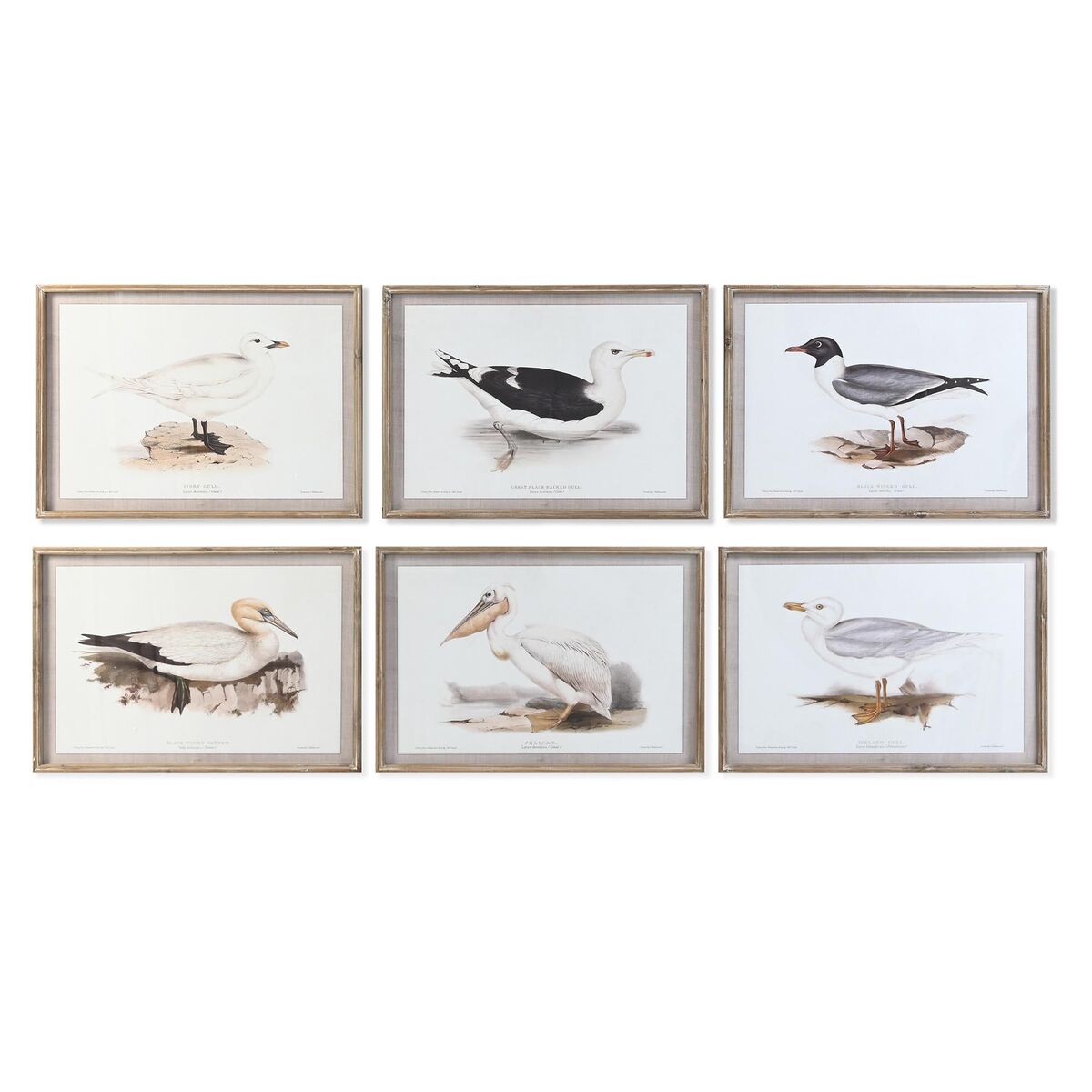 Cuadro tradicional con pájaros, cristal y abeto, 70 x 2,5 x 50 cm