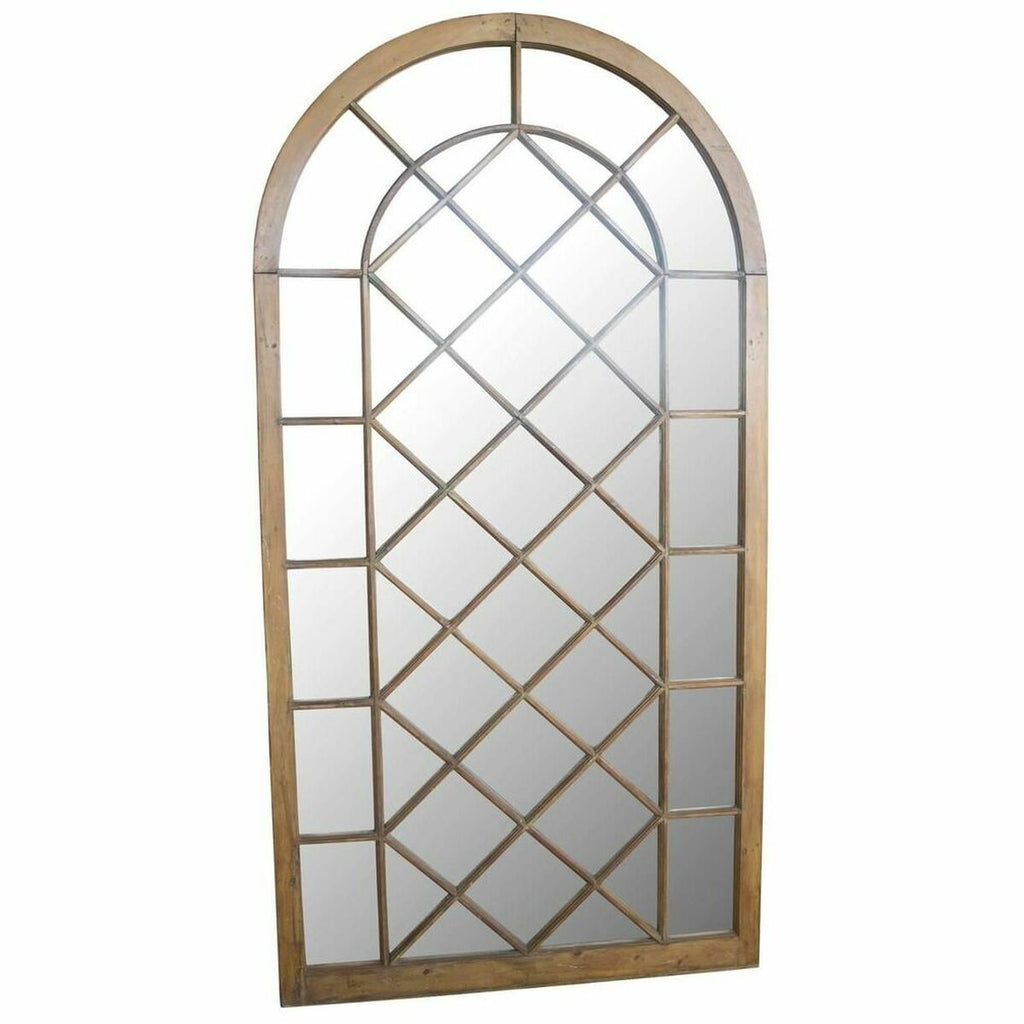 Espejo de pared ovalado con marco de madera decapé, 160 cm