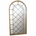 Espejo de pared ovalado con marco de madera decapé, 160 cm