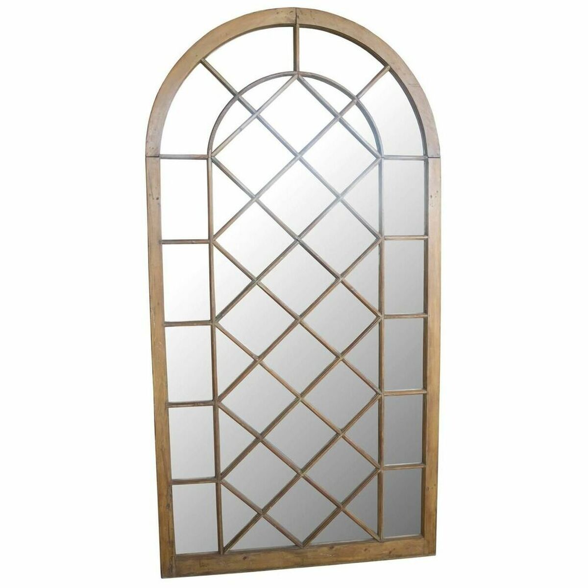 Espejo de pared ovalado con marco de madera decapé, 160 cm