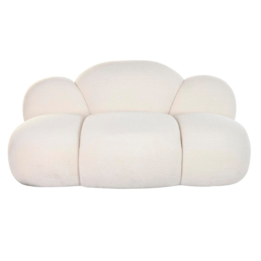 Sofá tapizado en poliéster blanco, diseño Nubes, 149 cm