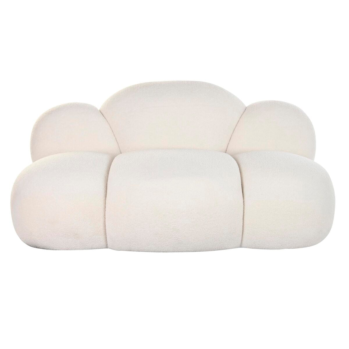Sofá tapizado en poliéster blanco, diseño Nubes, 149 cm