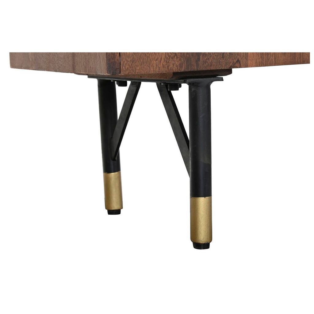 Estantería negra y dorada de metal y madera, 90 x 35 x 200 cm — imagen 4