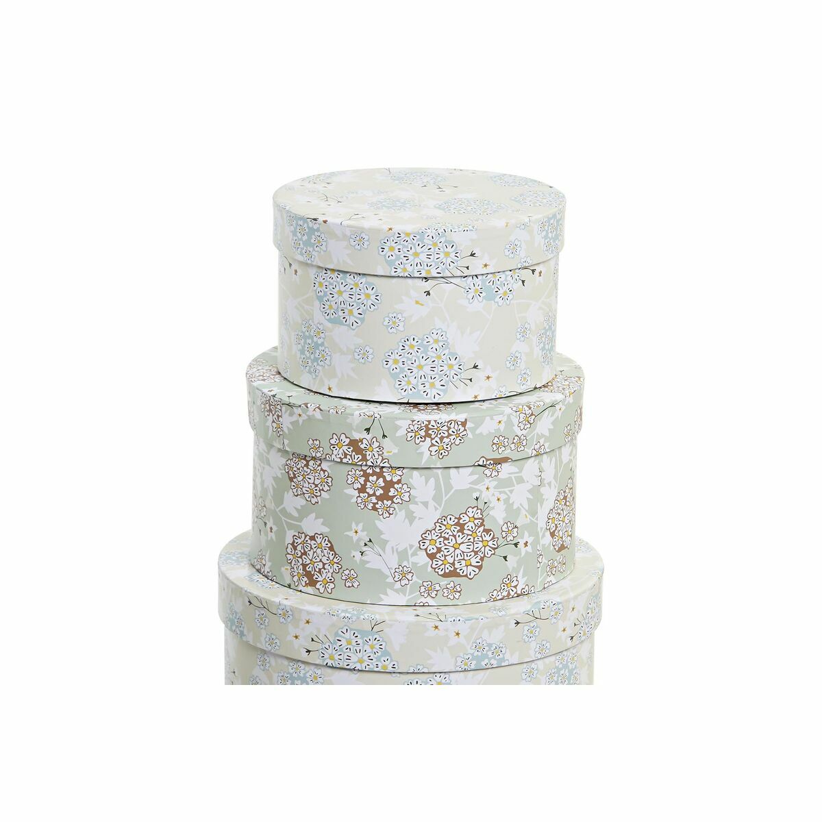 Set de 10 cajas organizadoras de cartón, verde y beige — imagen 2