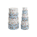 Set de cajas organizadoras apilables urbano, azul y blanco