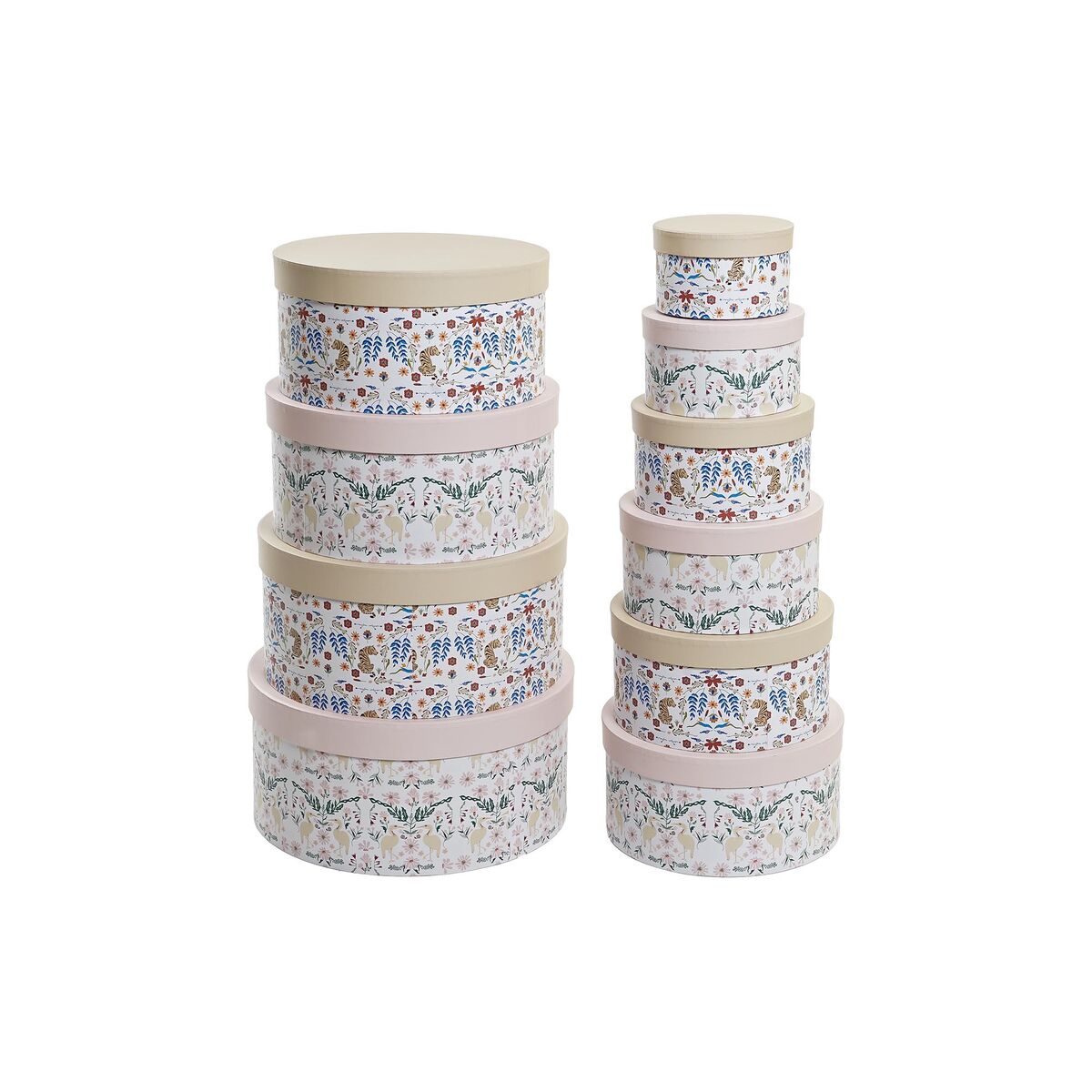 Set de 10 cajas organizadoras apilables, diseño animales