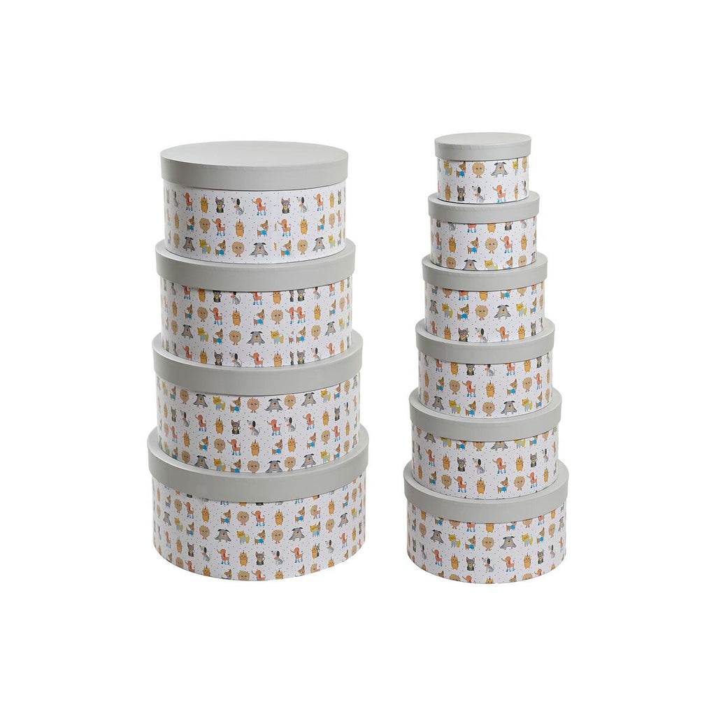 Set de 10 cajas multiusos infantiles de cartón, 37,5 cm