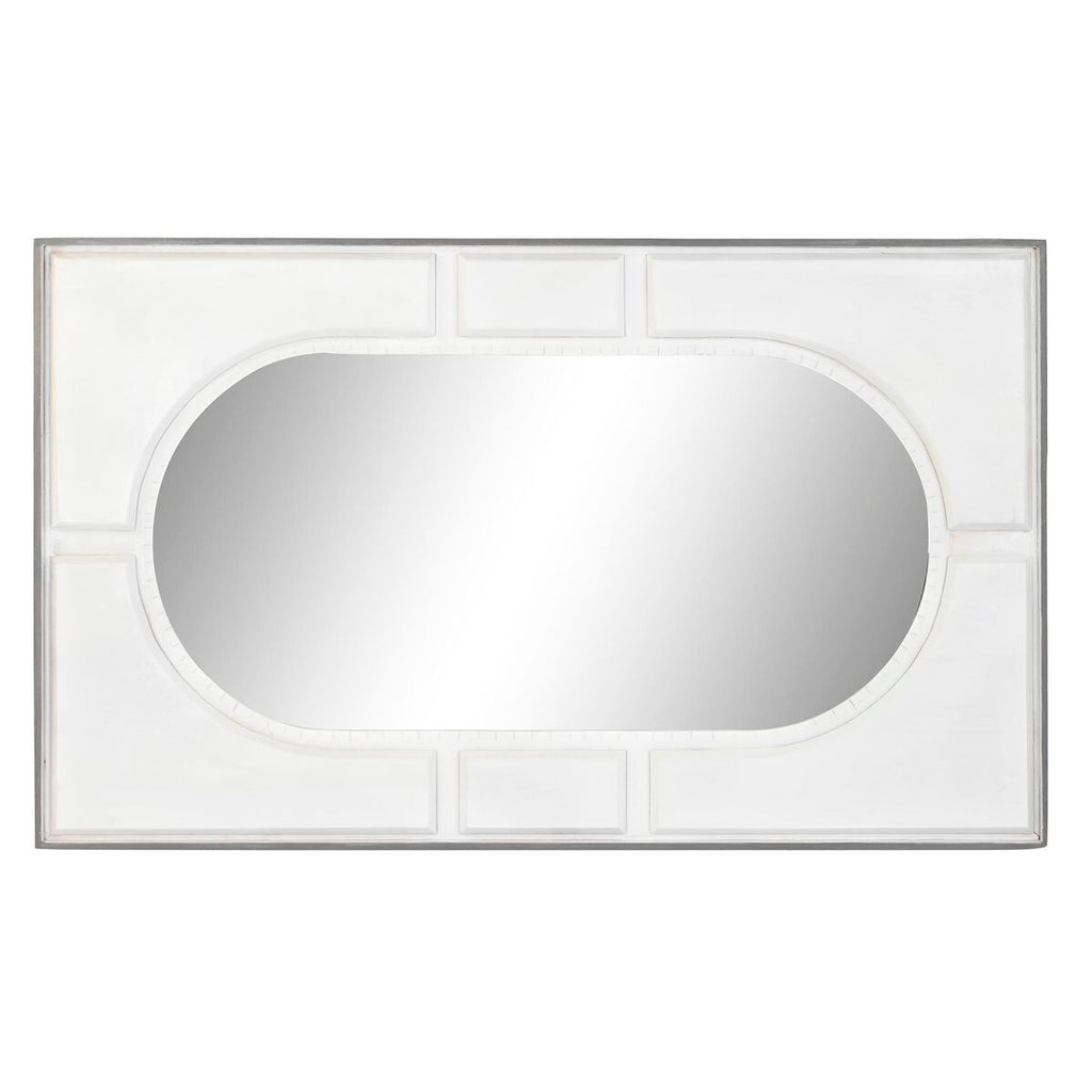 Espejo de pared moderno con rombos, blanco, 154 x 4 x 94 cm