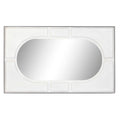 Espejo de pared moderno con rombos, blanco, 154 x 4 x 94 cm