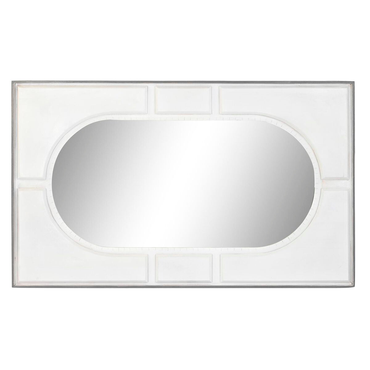 Espejo de pared moderno con rombos, blanco, 154 x 4 x 94 cm
