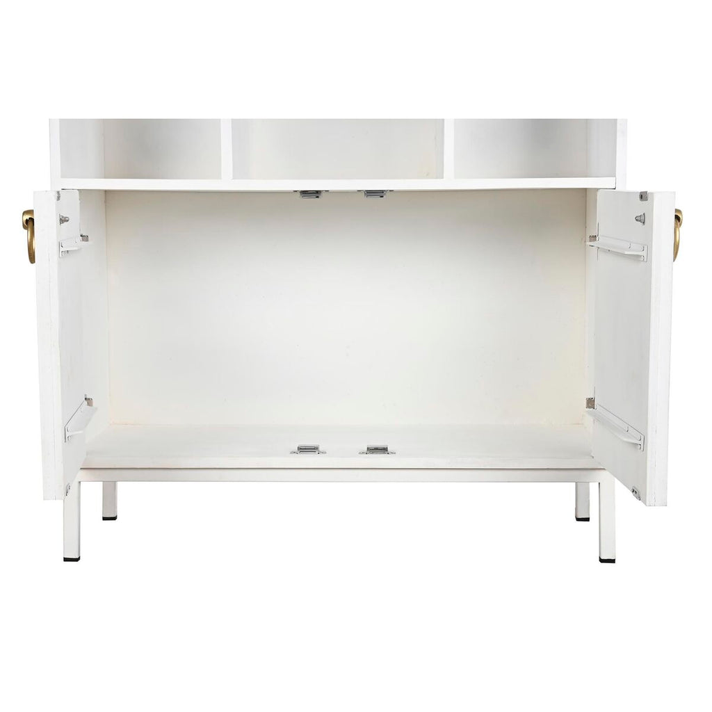 Estantería blanca de metal y madera de mango, 90 x 40 x 180 cm — imagen 7
