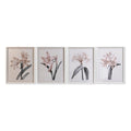 Set de 4 cuadros de cristal con motivo floral, 55 cm de ancho