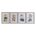 Juego de 4 cuadros con flores, cristal y abeto (4 piezas)