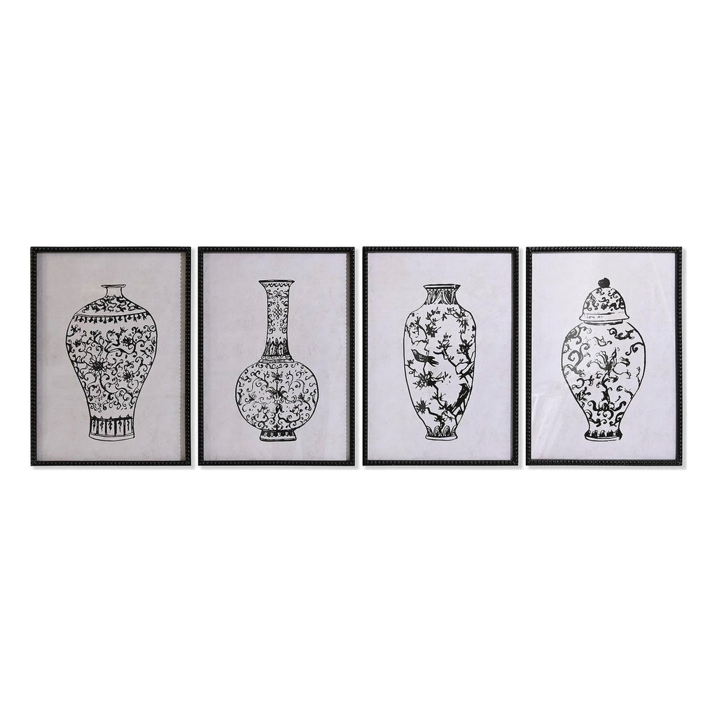 Cuadro de cristal y abeto, diseño jarrón, 50 x 70 cm