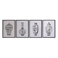 Cuadro de cristal y abeto, diseño jarrón, 50 x 70 cm