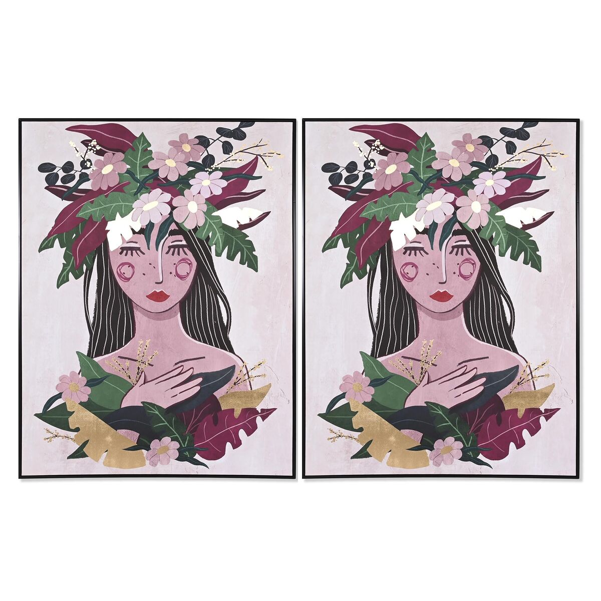 Lienzo decorativo de poliestireno, diseño floral escandinavo, 103 x 143 cm