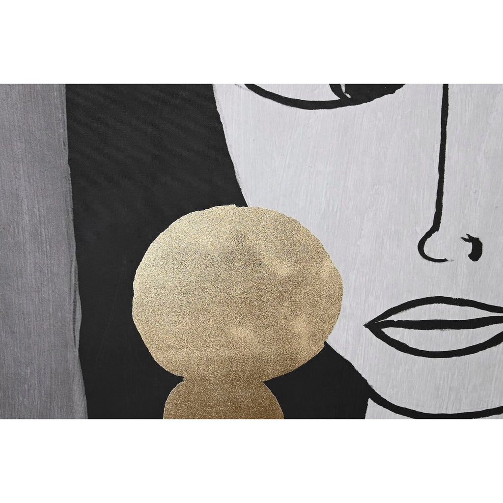 Cuadro moderno con motivo de mujer, blanco, negro, verde y gris — imagen 2