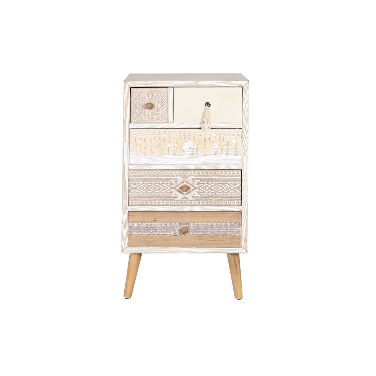 Cajonera de abeto blanco y natural con 4 cajones, 89 cm — imagen 5
