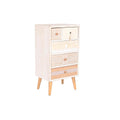 Cajonera de abeto blanco y natural con 4 cajones, 89 cm