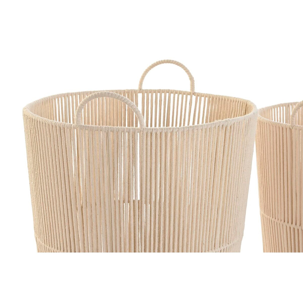 Juego de 3 cestas de metal hechas a mano, beige — imagen 2