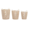 Juego de 3 cestas de metal hechas a mano, beige