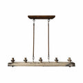 Lámpara de techo vintage de metal y abeto, 111,5x12x88cm