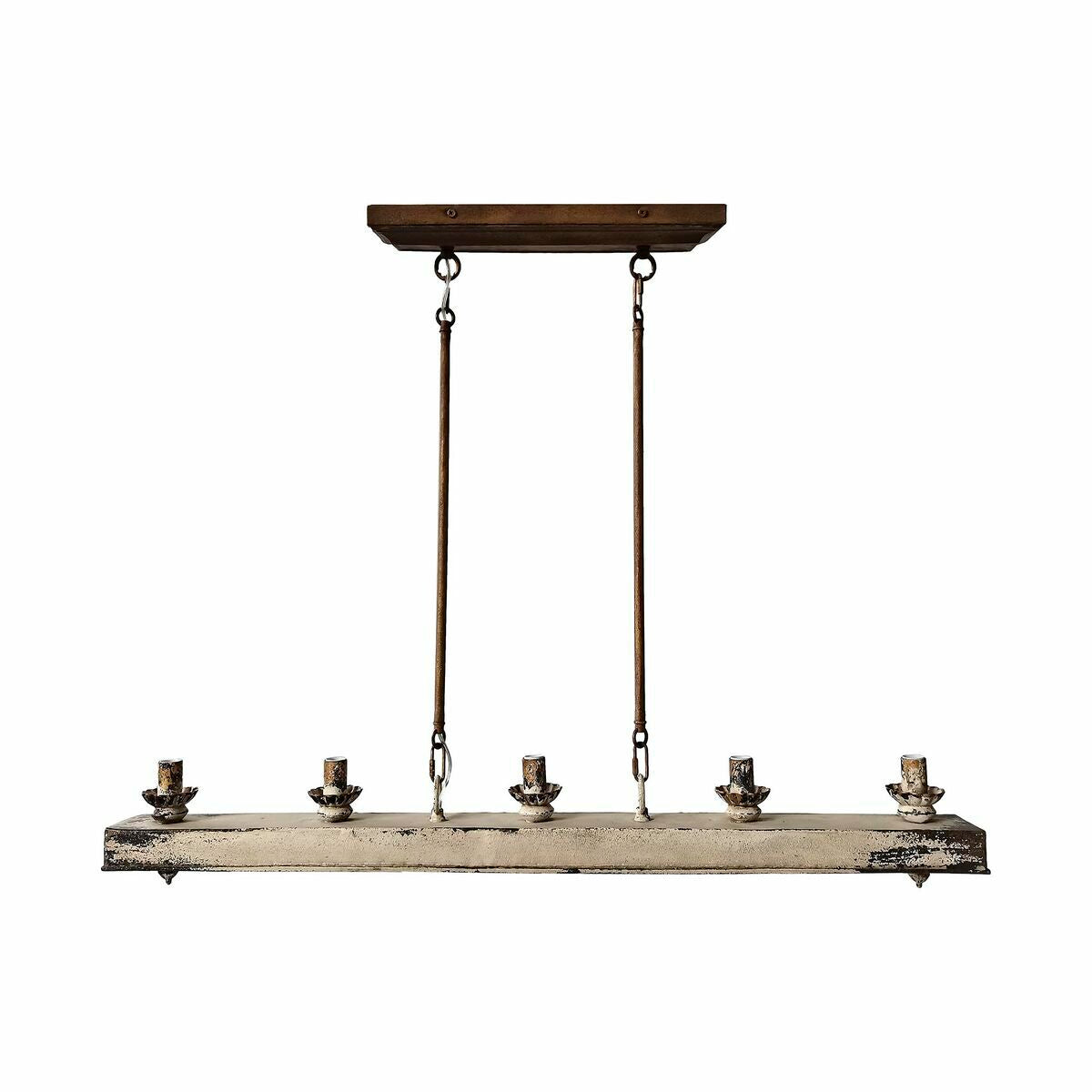 Lámpara de techo vintage de metal y abeto, 111,5x12x88cm