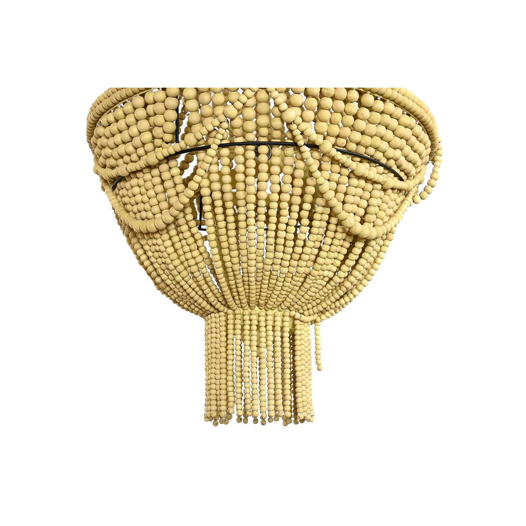 Lámpara de techo de metal y madera MDF, amarillo y marrón, 73 cm — imagen 5