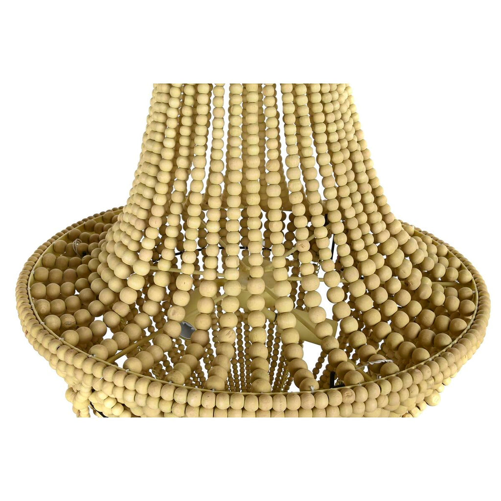 Lámpara de techo de metal y madera MDF, amarillo y marrón, 73 cm — imagen 3