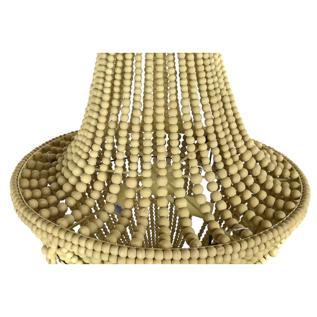Lámpara de techo de metal y madera MDF, amarillo y marrón, 73 cm — imagen 3