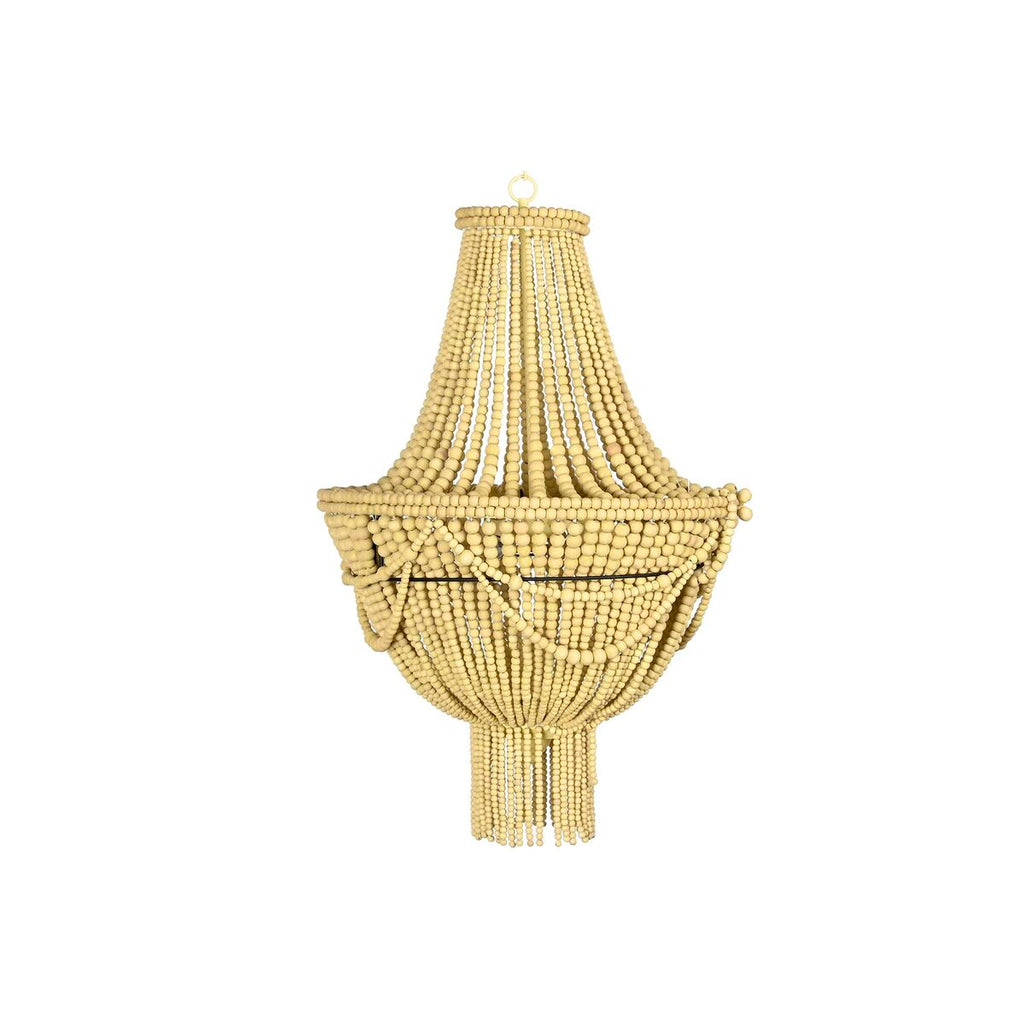 Lámpara de techo de metal y madera MDF, amarillo y marrón, 73 cm — imagen 4