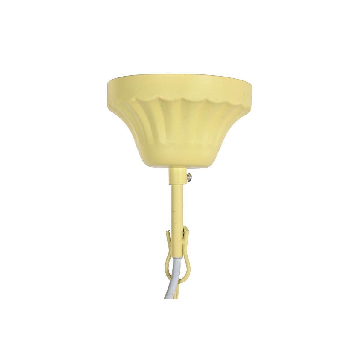 Lámpara de techo de metal y madera MDF, amarillo y marrón, 73 cm — imagen 2