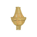 Lámpara de techo de metal y madera MDF, amarillo y marrón, 73 cm