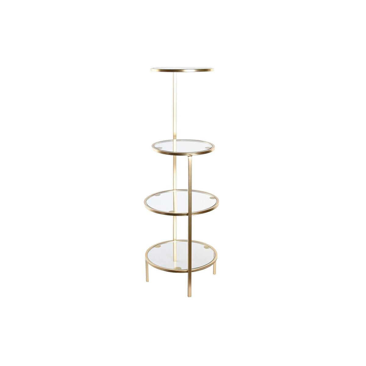Estante de metal y cristal dorado, 4 baldas, 32,5 cm — imagen 2